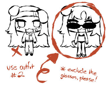 π specify outfit if your reference includes alts, unless i can choose.